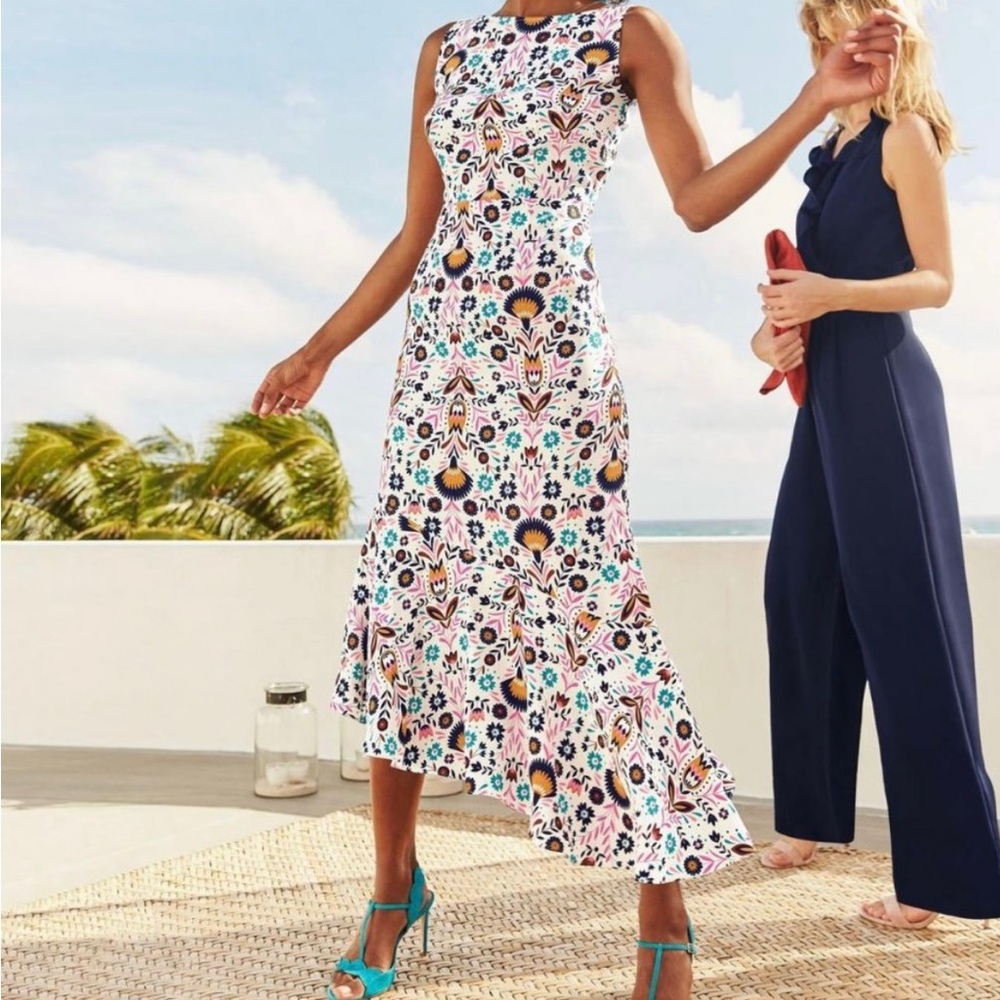 BODEN Tessa Midi Dress, Ivory Carnival Floral